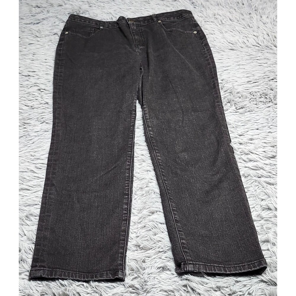 Isaac Mizrahi Live! Jeans Women Size 12 Black Denim‎ Straight Stretch 27" Inseam